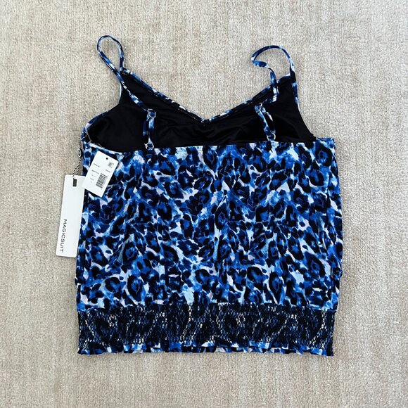 NWT Magicsuit by Miraclesuit Tankini Black Blue Swim Top 12 - Picture 4 of 9